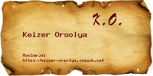 Keizer Orsolya névjegykártya